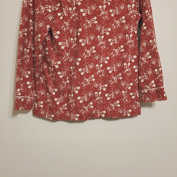 Disney Parks | Women's Red Fleece PJ Button-Down Shirt (US Size Medium) - Picture 13 of 14